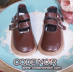 CLS000209 Brown Flat Double Strap Mary Jane